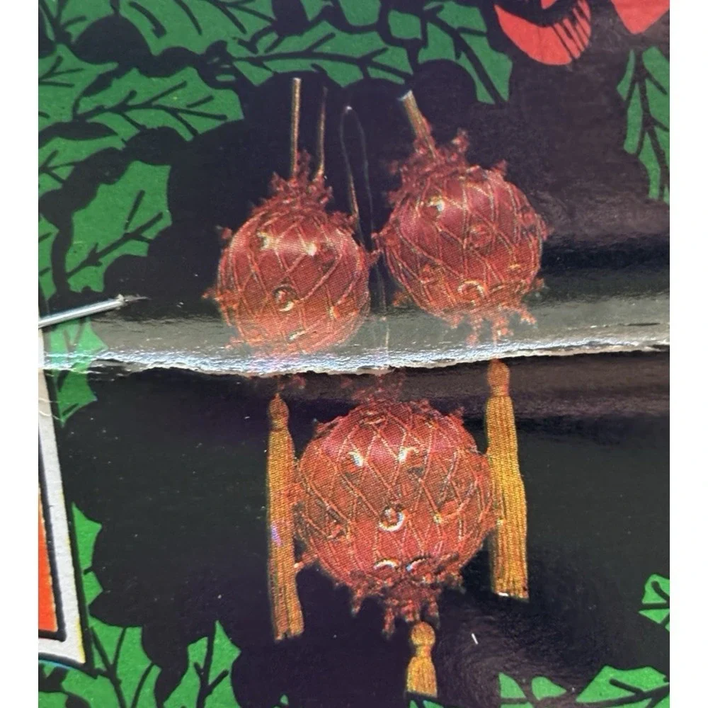 Vtg Distasio Christmas Ornament Kit LOT of 2 NIP Makes 6 Push Pin Satin Tassel